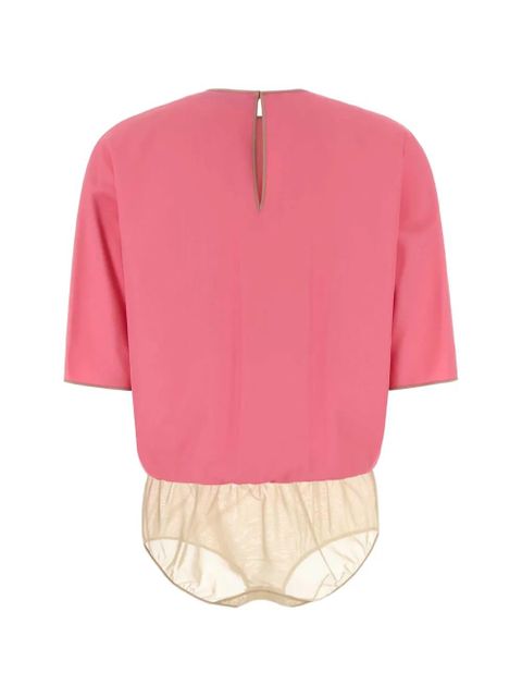 FENDI logo-embroidered short-sleeve bodysuit - Pink - zdjęcie produktu nr 2