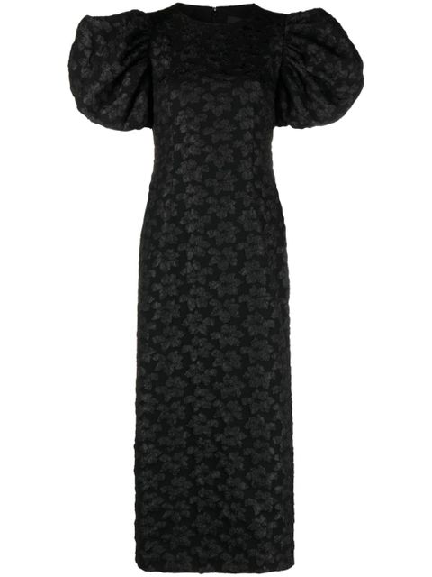 ROTATE BIRGER CHRISTENSEN 3D floral-jacquard midi dress - Black - zdjęcie produktu nr 1