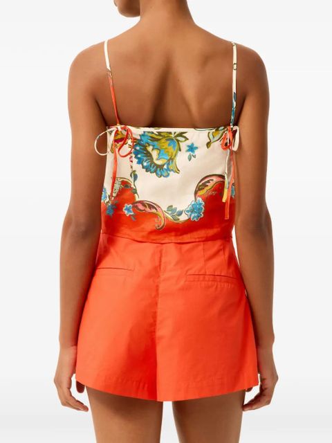 Marie Oliver drawstring pleated tailored shorts - Orange