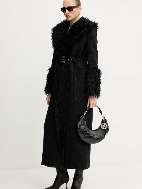 Versace Jeans Couture płaszcz z domieszką wełny kolor czarny 79HAT413 N0539 - zdjęcie produktu nr 2