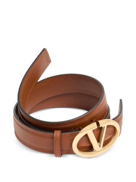 Valentino Garavani VLogo The Bold Edition belt in shiny calfskin 30 mm - Brown - zdjęcie produktu nr 2