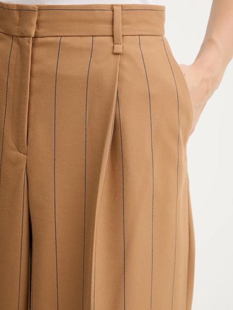 MAX&Co. spodnie damskie kolor brązowy proste high waist 2526136053200