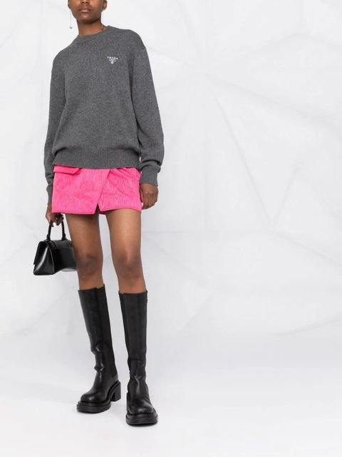 Prada chest logo jumper - Grey