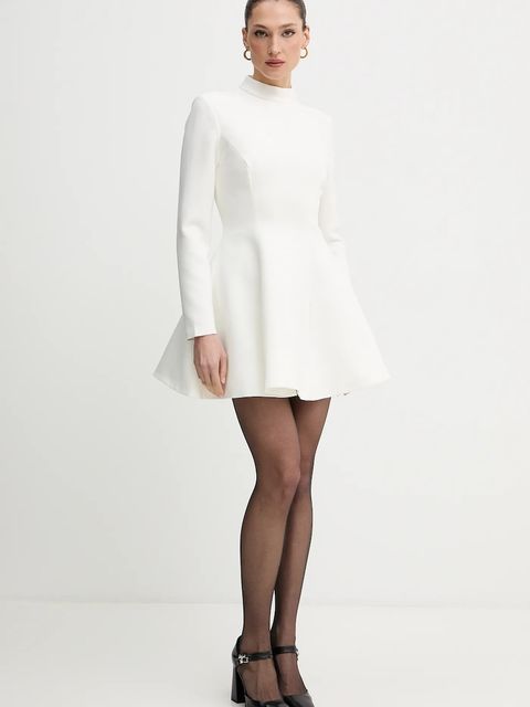 Bardot sukienka kolor beżowy mini rozkloszowana 60238DB - zdjęcie produktu nr 2