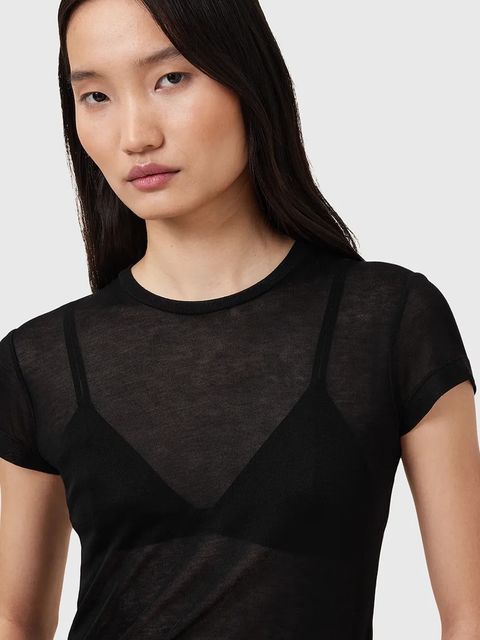 AllSaints t-shirt JUNE damski kolor czarny W182JC - zdjęcie produktu nr 2