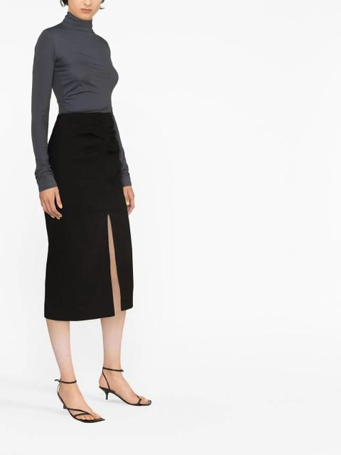 ISABEL MARANT box-pleat pencil skirt - Black