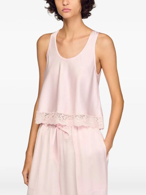 SANDRO lace-band tank top - Pink
