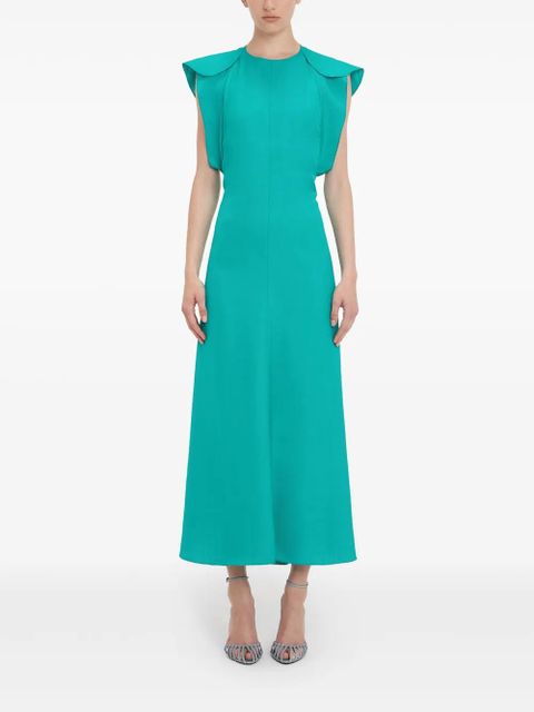 Victoria Beckham folded cap-sleeve midi dress - Blue