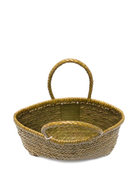 DRAGON DIFFUSION woven handle tote bag - Green