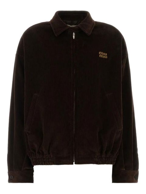 Miu Miu corduroy bomber jacket - Brown