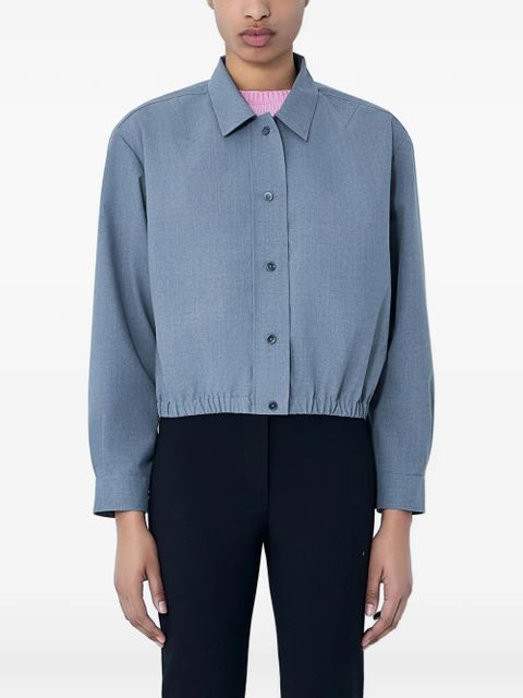 Jil Sander cropped wool jacket - Blue - zdjęcie produktu nr 1