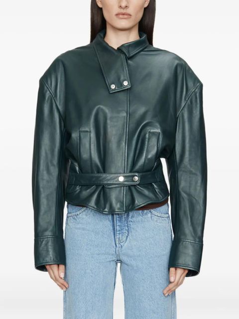 Christopher Esber Eddie belted leather jacket - Green - zdjęcie produktu nr 1