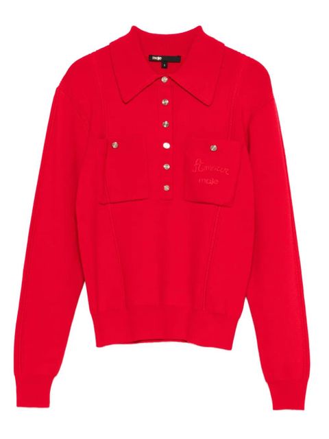 Maje patch-pocket buttoned top - Red - zdjęcie produktu nr 1