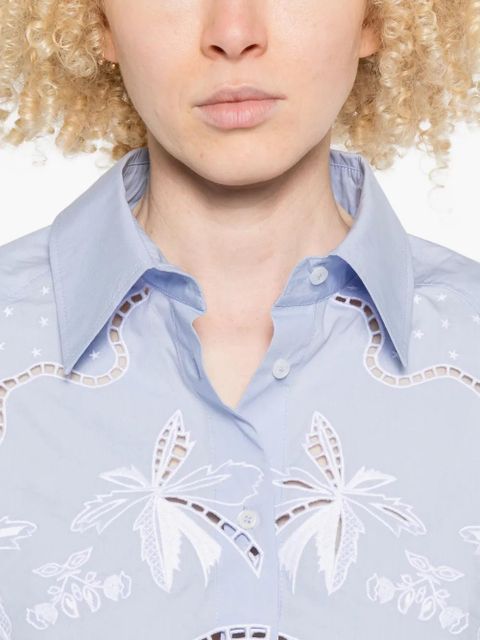 SANDRO embroidered-detail shirt - Blue