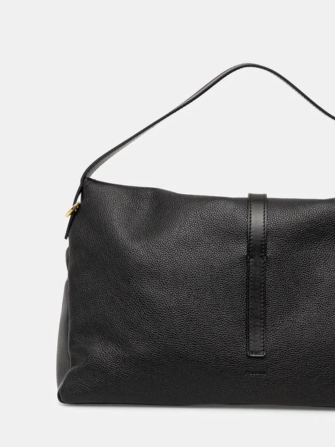 Pollini torebka skórzana kolor czarny PC4402PP0N QA1