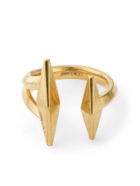 Jimmy Choo logo-engraved ring - Gold