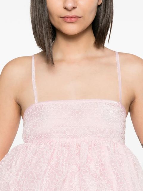 Cecilie Bahnsen Selena floral-embroidery blouse - Pink