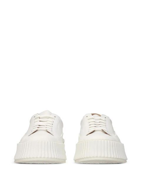 Jil Sander platform leather sneakers - White