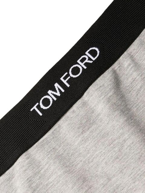 TOM FORD logo-waist briefs - Grey