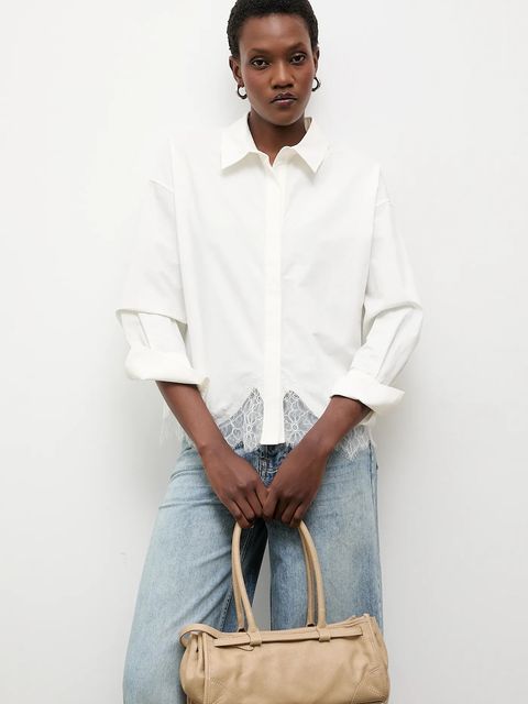 Answear.LAB koszula bawełniana damska kolor biały relaxed z kołnierzykiem klasycznym