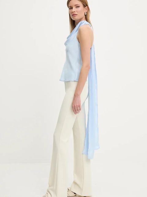 Answear.LAB spodnie damskie kolor beżowy dzwony high waist - zdjęcie produktu nr 2