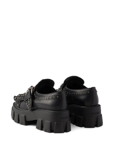 Prada 55mm leather loafers - Black