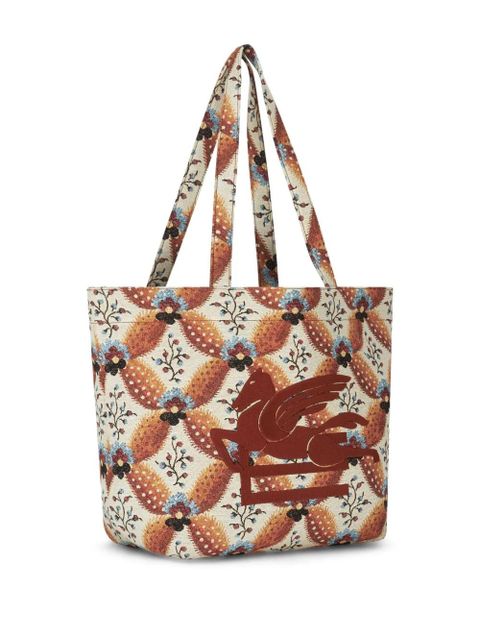 ETRO medium Floralia-print jacquard tote bag - Brown