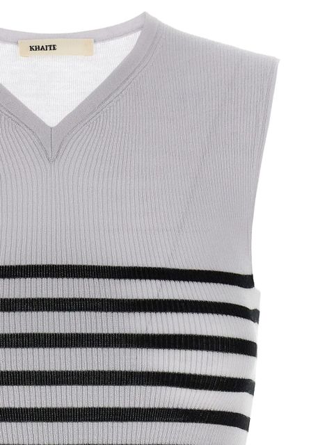 KHAITE striped sleeveless top - White
