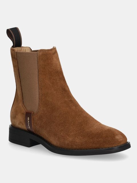 Gant sztyblety zamszowe Fayy damskie kolor brązowy na płaskim obcasie 31553127 - zdjęcie produktu nr 1