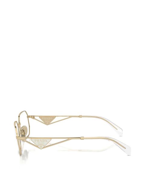 Prada Eyewear geometric logo glasses - Gold