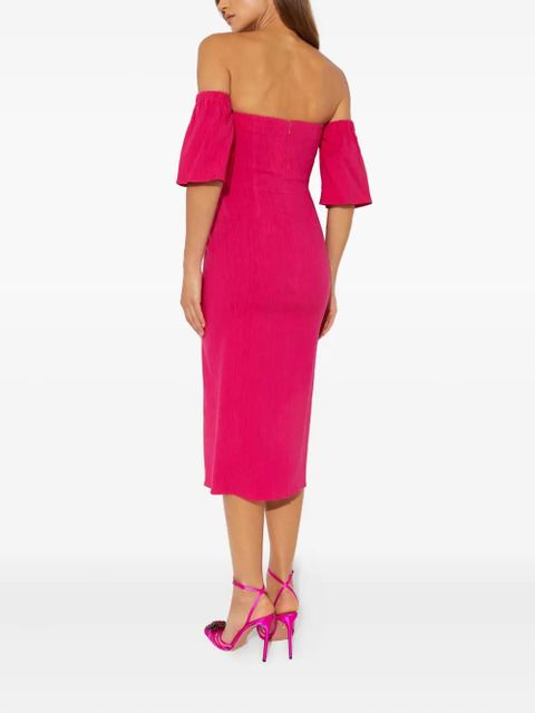 ISABEL MARANT Stony puff-sleeve midi dress - Pink - zdjęcie produktu nr 2