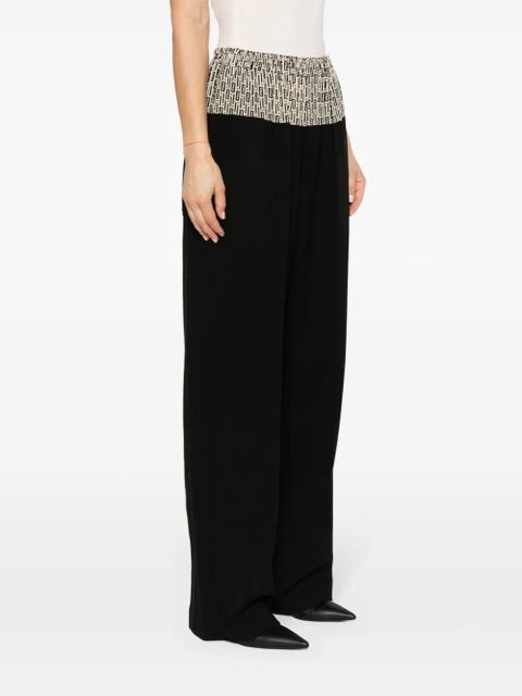 FENDI logo-print tailored trousers - Black
