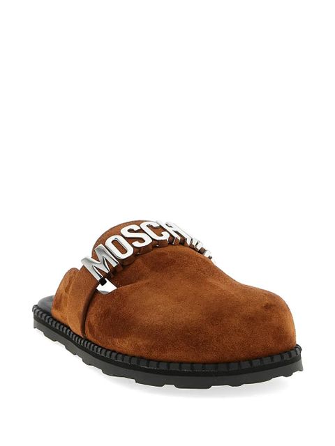 Moschino lettering logo-strap mules - Brown - zdjęcie produktu nr 2