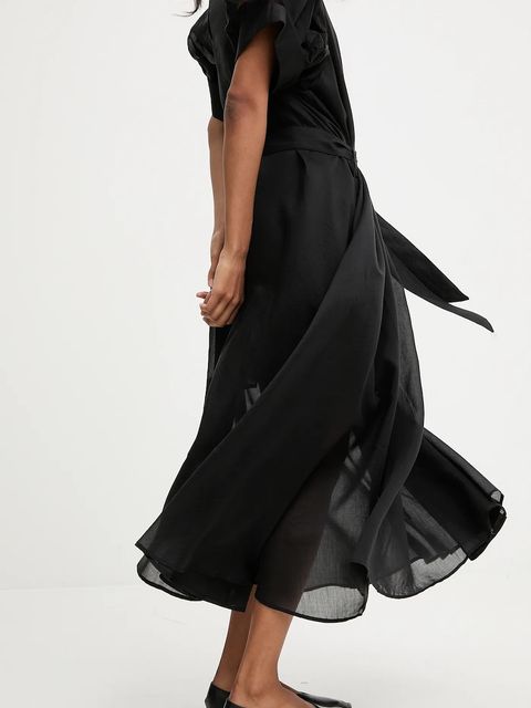 Answear.LAB sukienka kolor czarny maxi rozkloszowana