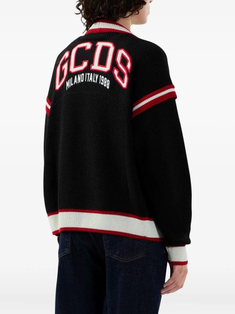 GCDS logo-embroidered cardigan - Black