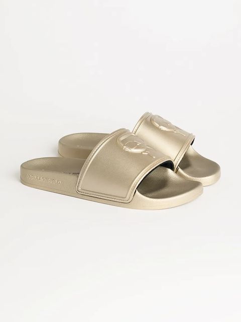 Karl Lagerfeld klapki KONDO 2.0 damskie kolor złoty KL80919M