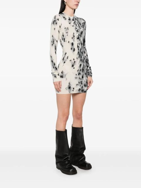 The Attico abstract-print mini dress - White