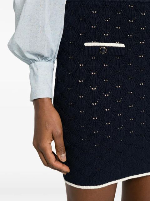 TWINSET button-detail skirt - Blue