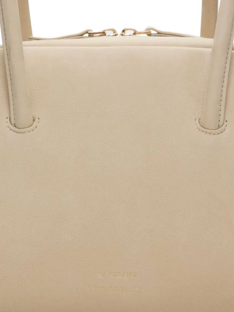 LouLou de Saison small Brahms zip leather tote bag - Neutrals