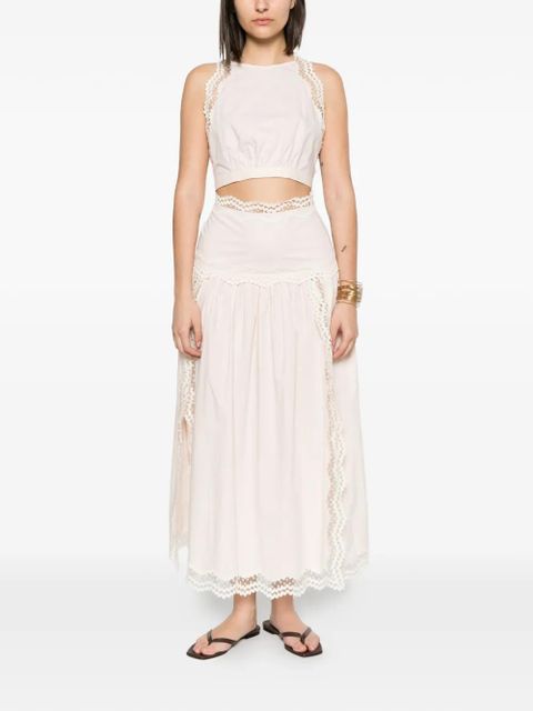SANDRO Bruna lace-trim cropped top - Pink - zdjęcie produktu nr 2