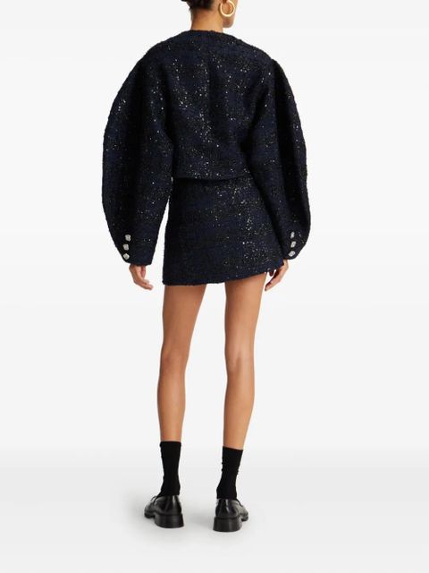 ROTATE BIRGER CHRISTENSEN sequin-embellished puff-sleeve jacket - Blue