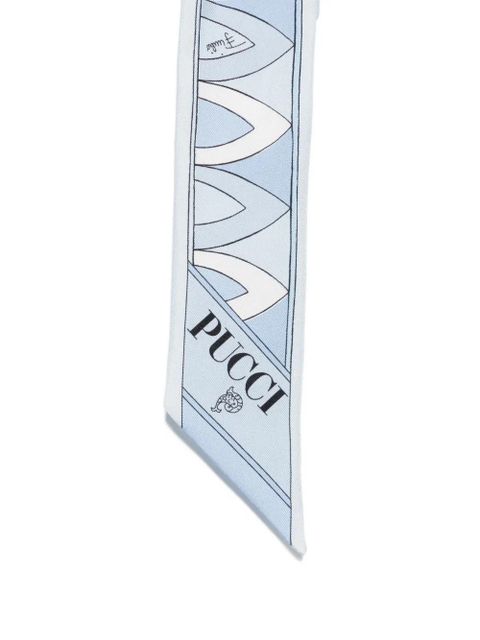 PUCCI patterned silk scarf - Blue