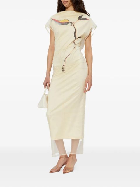 Sportmax Viale print-detail maxi dress - Yellow