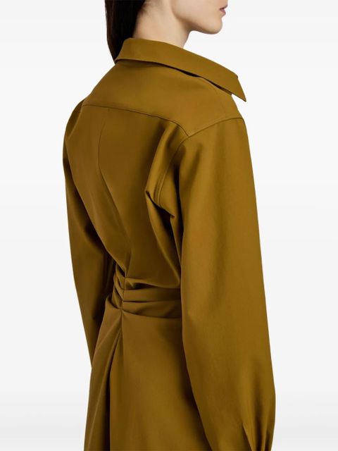 Proenza Schouler button-down cinched shirt midi day dress - Brown