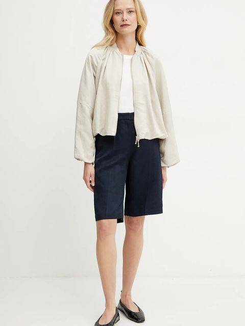 BOSS szorty z domieszką lnu - zdjęcie produktu nr 2