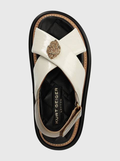 Kurt Geiger London sandały skórzane Orson Cross Strap Sandal damskie kolor biały na platformie 9992241109