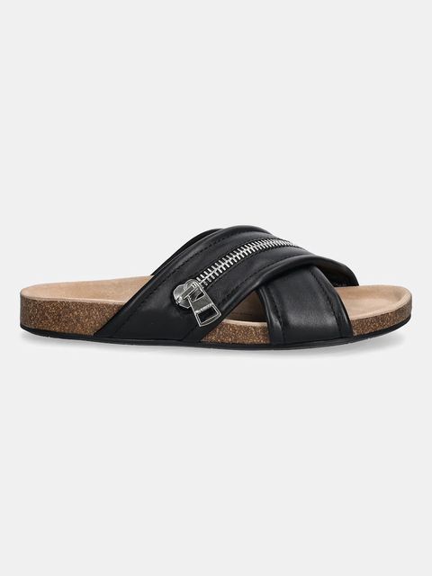 JW Anderson klapki skórzane Biker Slide damskie kolor czarny SN0107 LA0268 999 - zdjęcie produktu nr 2