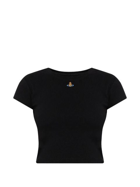 Vivienne Westwood orb-embroidered crop top - Black - zdjęcie produktu nr 1
