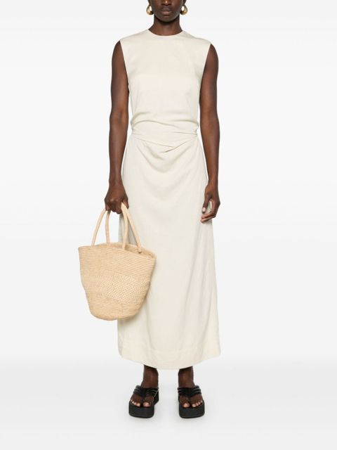 TOTEME tied linen-blend maxi dress - Neutrals