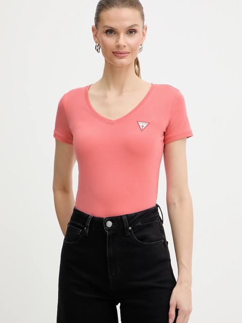 Guess t-shirt damski kolor pomarańczowy W2YI45 J1314 - zdjęcie produktu nr 1